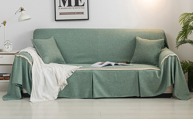 Slub yarn sofa cover